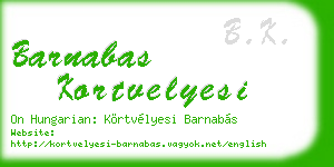 barnabas kortvelyesi business card