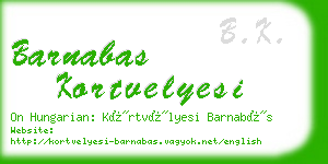 barnabas kortvelyesi business card